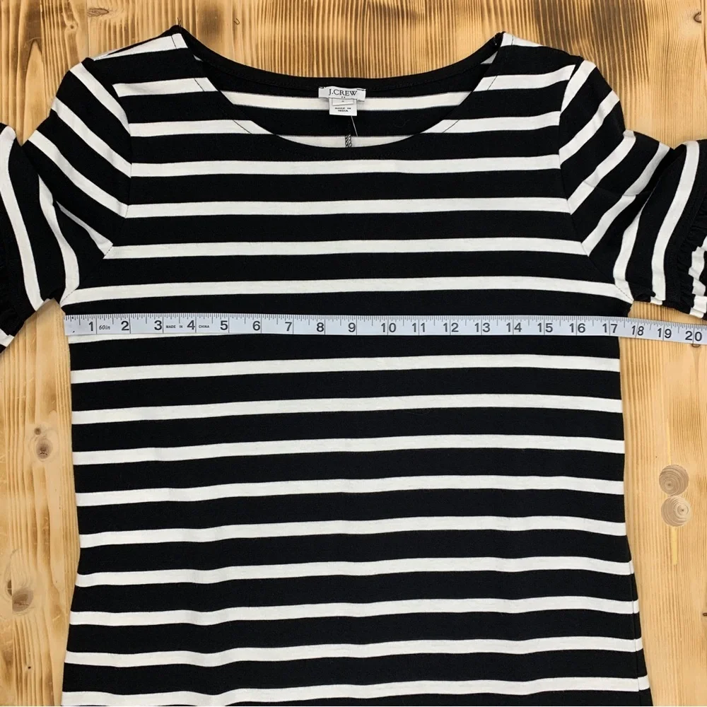 J. Crew Ruffle Sleeve Striped Shift Dress Sz S - Picture 9 of 12